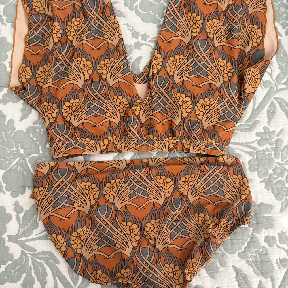 Albion Floral Bikini in Orange and Gray